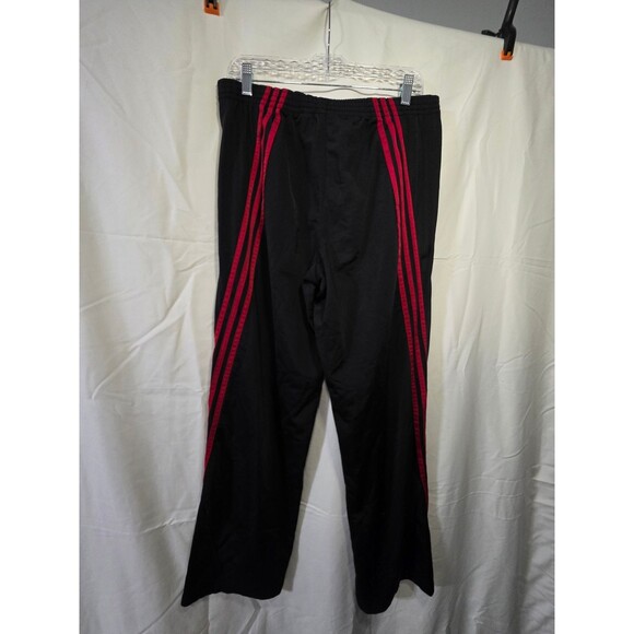 adidas Women's Black Track Pants XL Red 3-Stripes Embroidered Logo - Picture 4 of 5